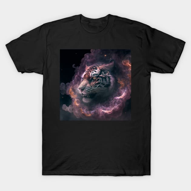 Tiger in Space with unique Design T-Shirt by HappysSpace